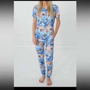 Blue Cartoon Print Kids Pajamas